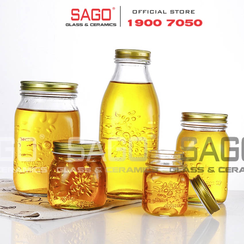 Hũ thủy tinh mason nắp vặn nhôm 1000ml | 500ml | 300ml