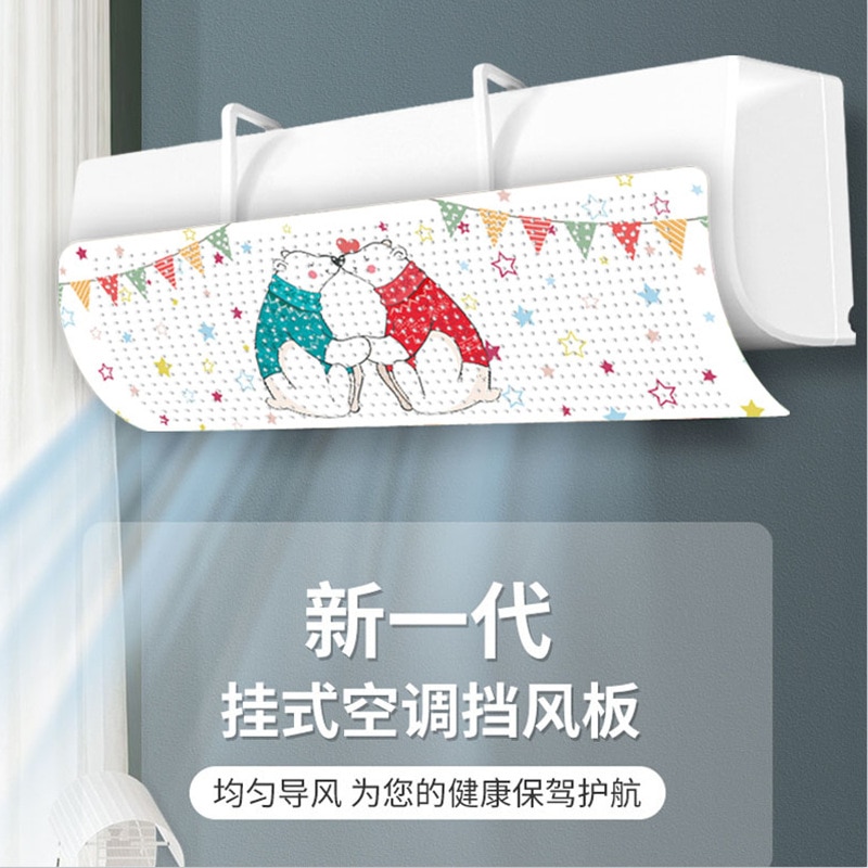 Phim Hoạt Hình Máy điều hòa tấm rẽ gió Có Thể Điều Chỉnh Kính Chắn Gió Không Khí Làm Mát Bằng Vách Ngăn Chống-Trực Tiếp Thổi Lá Chắn Cho văn phòng nhà cửa