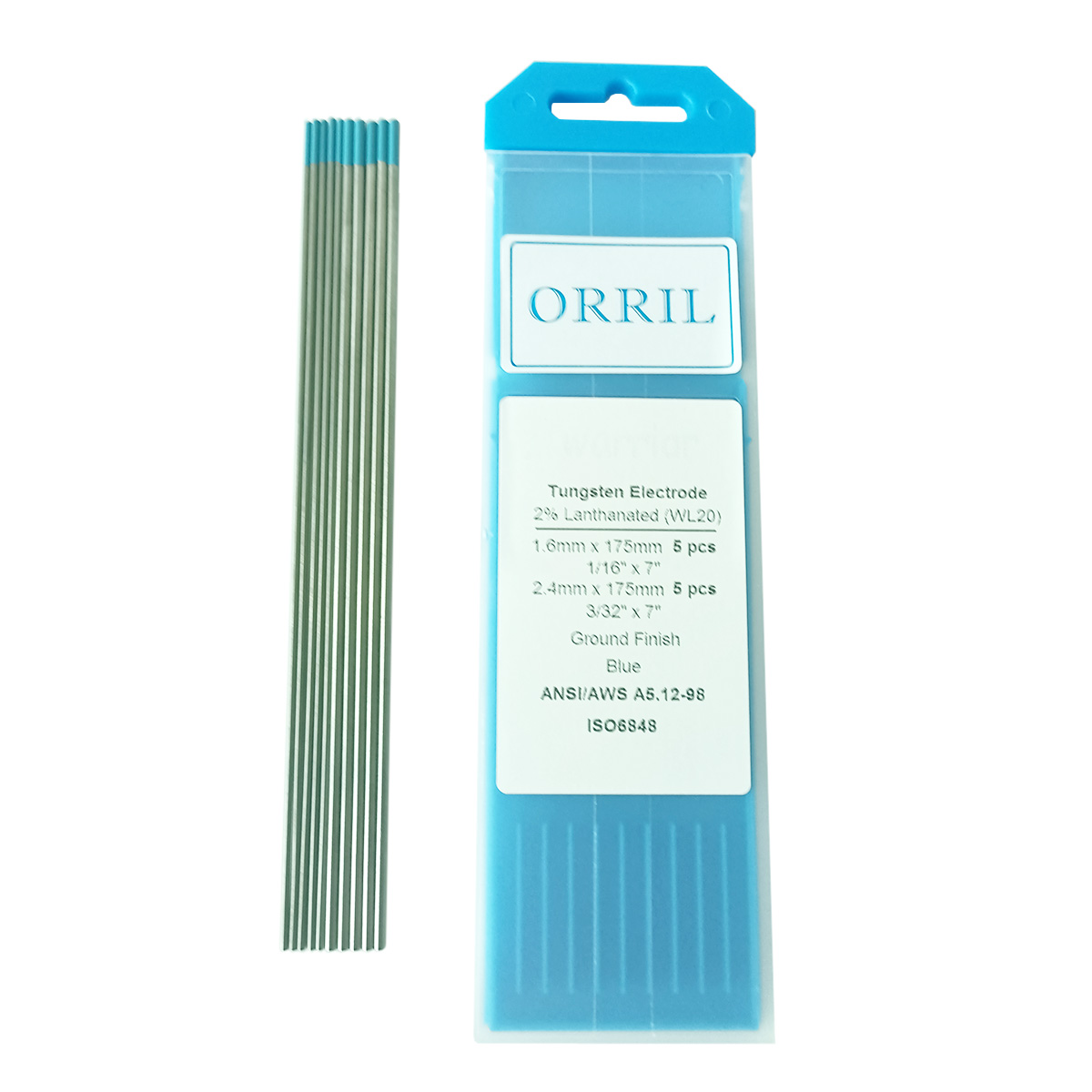 【Bestselling Product】 1.6mm&2.4mm*175mm Ground Finish Blue Tip WL20 TIG Welding Tungsten Electrodes 2% Lanthanated 1/16 3/32 x7