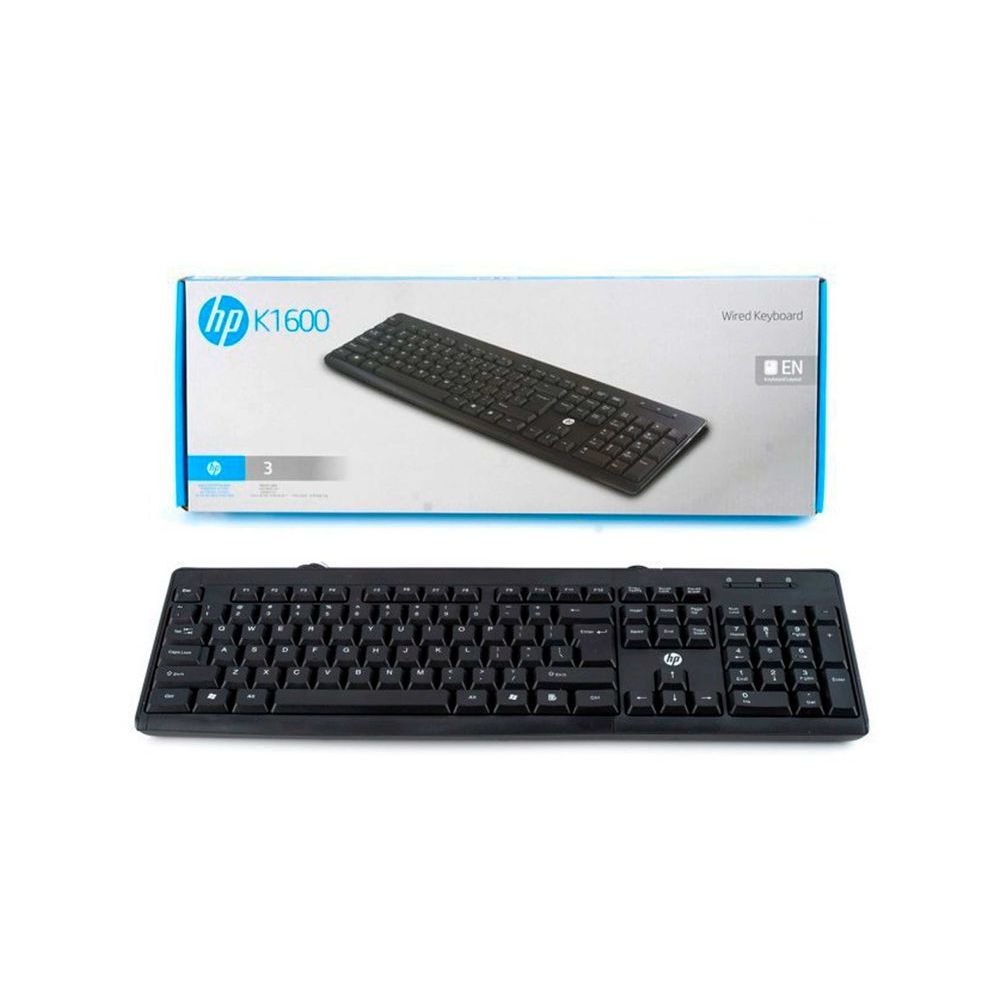 Bàn phím có dây HP K1600 mỏng bấm êm nhạy cho máy tính laptop - Mẫu mới