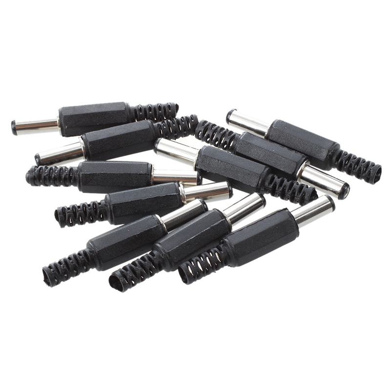 10 x Black Plastic Cover 2.1x5.5mm Male DC Power Plug Jack Connector