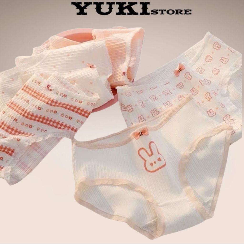 Sét 10 Quần Lót Nữ Cotton Thỏ Hồng Dễ Thương , Quần Chip Thoáng khí Mềm Mịn YUKI STORE 786