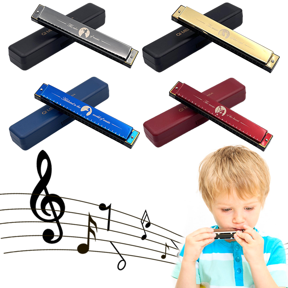 Thể Thao 24 Lỗ Xách Tay Harmonica C Key Tiêu Chuẩn Harmonica Trọng Lượng Nhẹ Harmonica Nhạc Cụ Cho Sinh Viên Mới Bắt Đầu