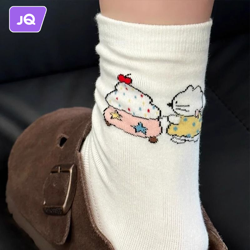 Joyncleon Vớ Ốp hình hoạt hình ngộ nghĩnh Cho Phụ Nữ, Cotton Thoáng Khí Pha Trộn Giữa Bê Vớ Với Đáng Yêu in hình động vật, Hoàn Hảo Cho mùa xuân và mùa thu