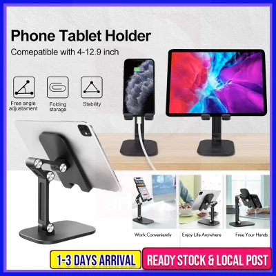 SG Stock Phone Holder Stand Desktop Phone Holder Adjustable Stand Mount Support Tablet Cell Phone For Live Anti-Slip iPad Handphone Stand