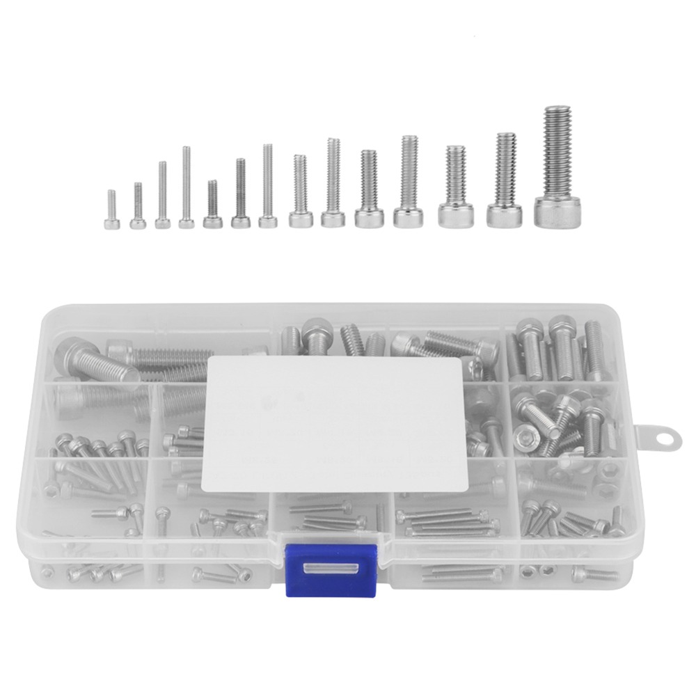 TU3Y 135Pcs M2.5-M8 Vít đầu chìm lục giác Chủ đề hệ mét Hình lục giác Bu lông máy Allen Sản phẩm đa dạng Thép không gỉ Bộ sản phẩm phụ kiện đa dạng cho phụ kiện nội thất gia đình