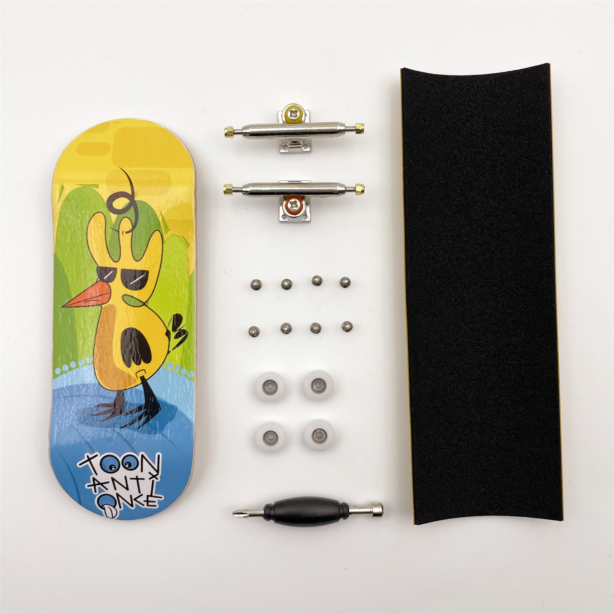 34mm Fingerboard Complete Set Real Wear Graphic Deck with New Truck CNC Wheels for Professional Fing