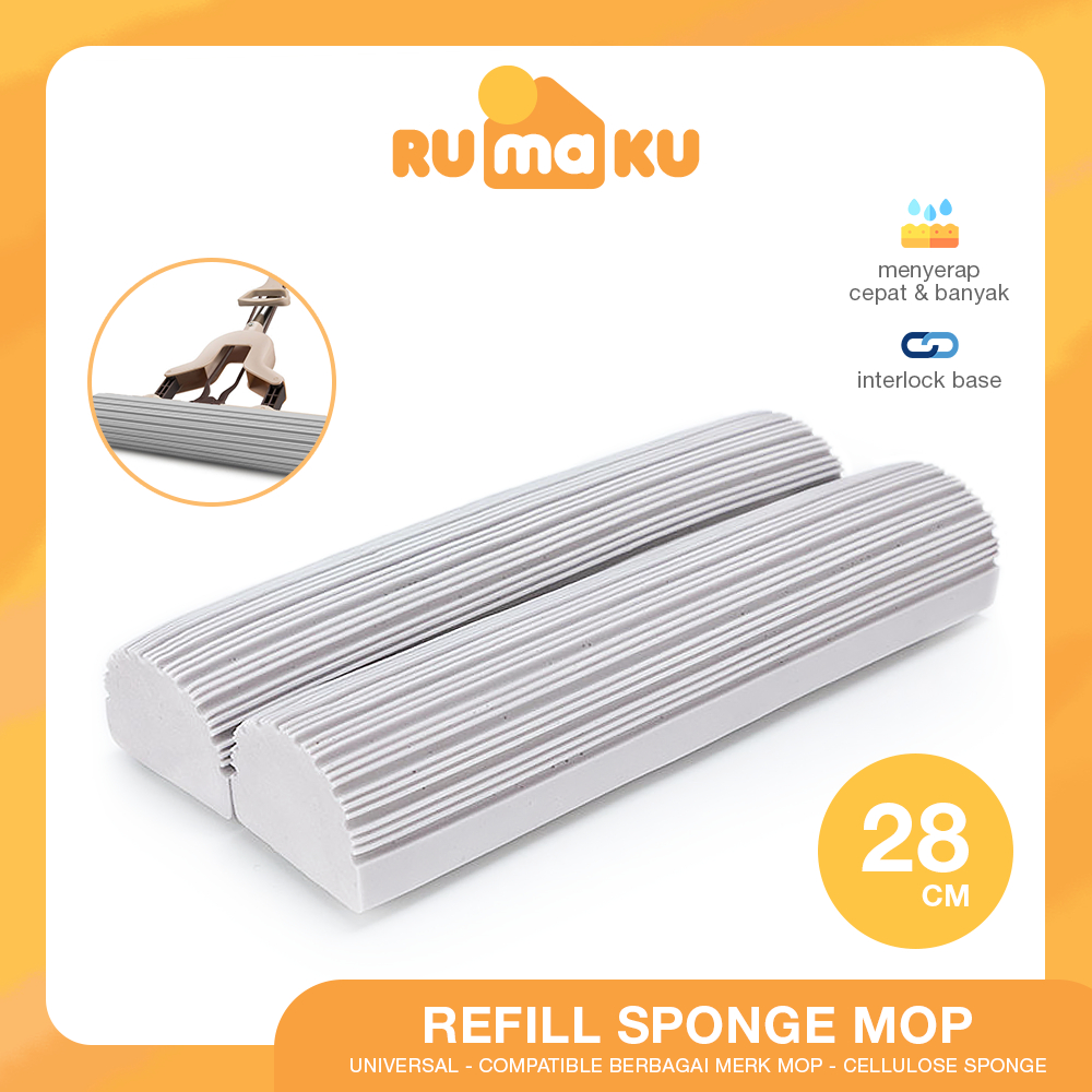 RUMAKU PVA Sponge Ultra Mop Refill - 1 Pc Rubber Floor Mop Replacement Harga 10,800 rupiah*Gratis Ongkir