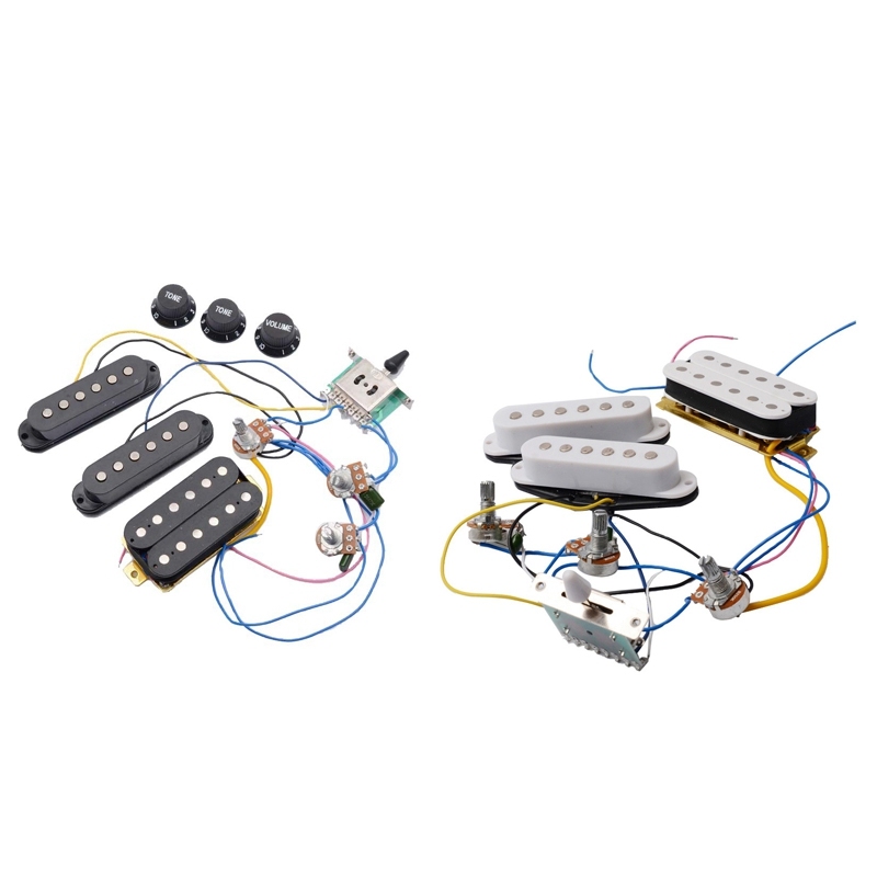 ST Electric Guitar Pickup Wiring Harness Prewired 5-Way Switch 2T1V Control SSH Pickup
