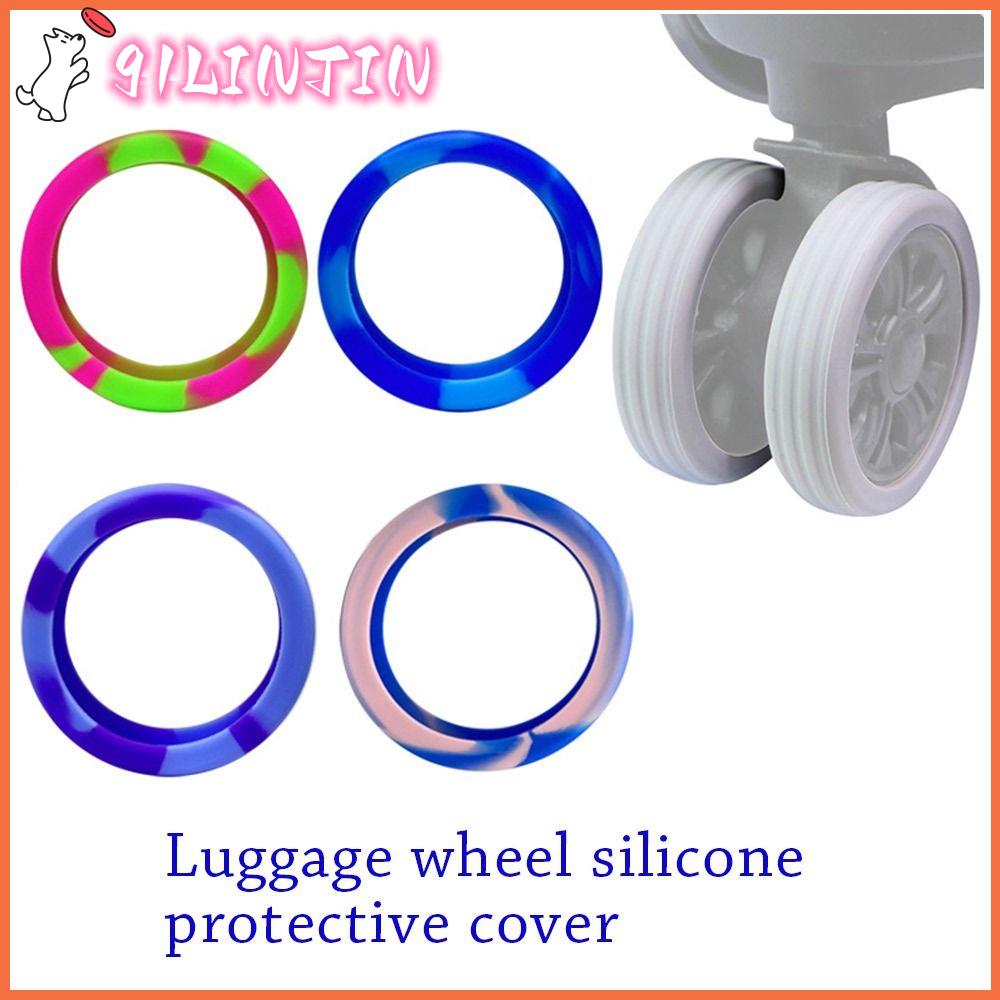 91LINTIN 8PCS Silicone Giày Bánh Xe hành lý Với âm thanh im lặng Giảm mài mòn bánh xe Vỏ bảo vệ bánh xe Vali Di động Giảm tiếng ồn Ốp silicon Phụ kiện hành lý