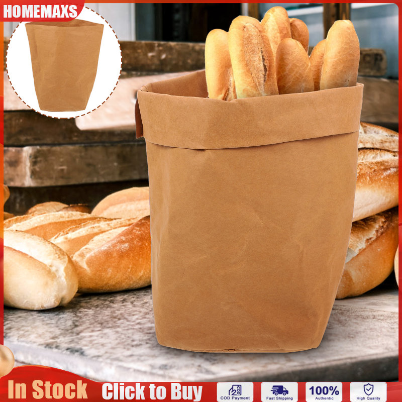HOMEMAXS Túi giấy kraft có thể giặt được kraft giấy lưu trữ túi rau quả