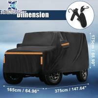 X AUTOHAUX 1 Set Car Cover for Suzuki Jimny JB64W Jimny Sierra JB74W Outdoor Waterproof Sun Rain Dust Wind Snow Protection with Driver Door Zipper Black