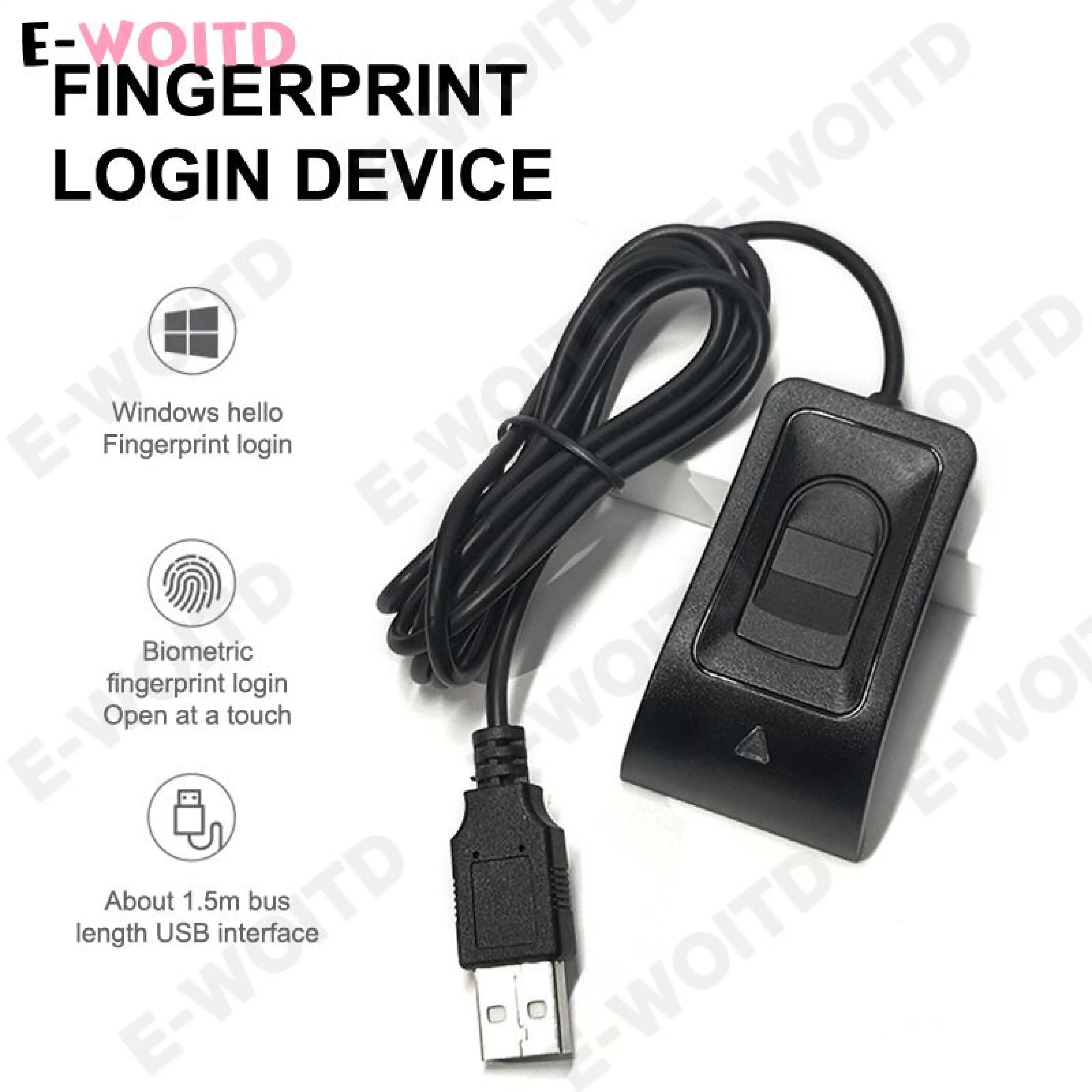 For Windows 10 11 USB Fingerprint Reader Biometric Fingerprint Login Windows Password Free Operation