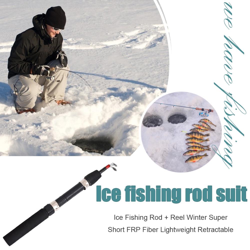 Ice Winter Fishing Rod with Reel Combo Mini Feeder Sea Fishing Pole Wheel  Set