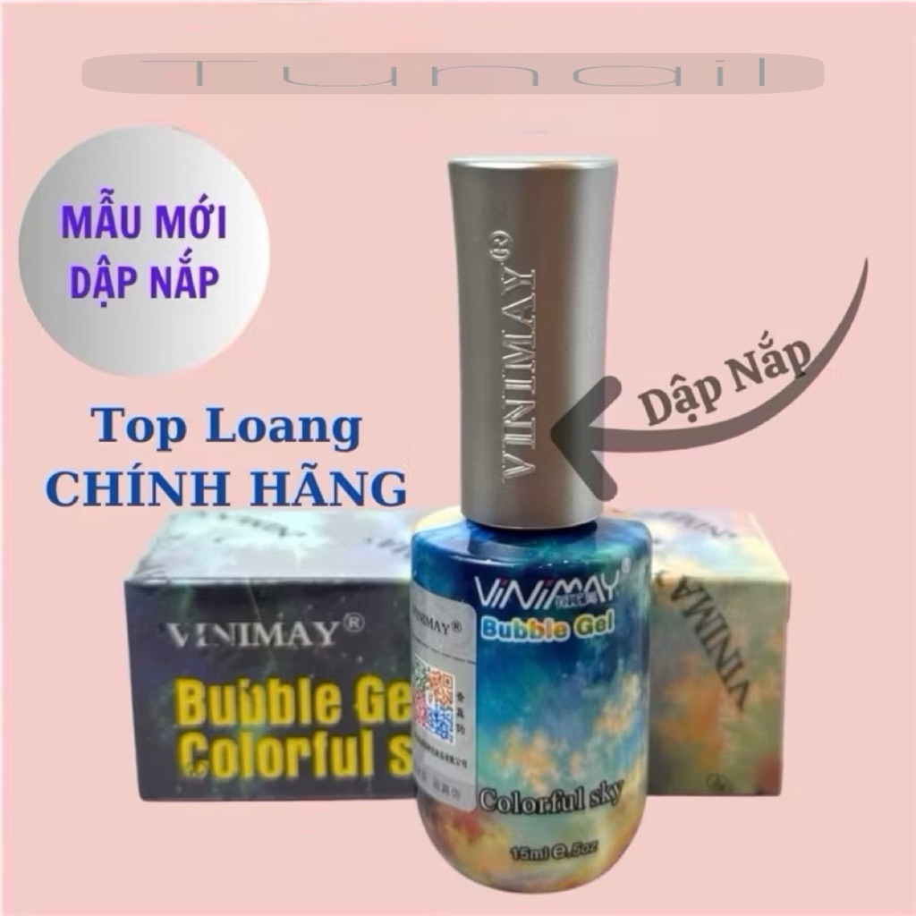 Top loang Vinimay Mẫu Mới Chính Hãng - Sơn Top tạo mẫu Nail loang chuyên dụng chai 15ml TUNAIL