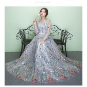 Fashionable lace sleeve long dress for parties by 