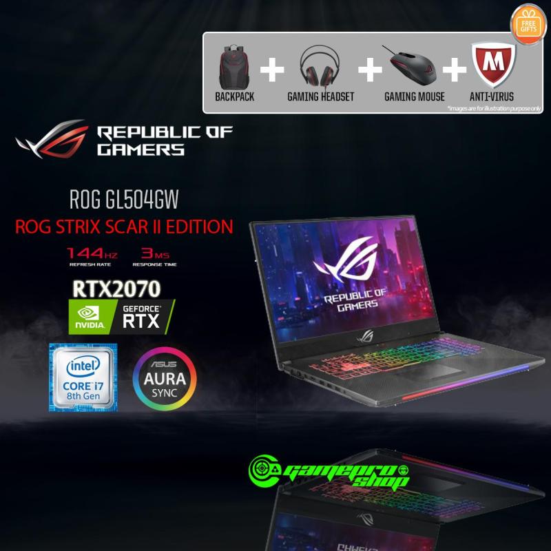 ASUS ROG Strix GL504GW - ES074T RTX2070 (I7-8750H / 16GB / 256GB SSD + 1TB HDD / W10) 15.6 FHD with 144HZ GAMING LAPTOP *NDP PROMO*