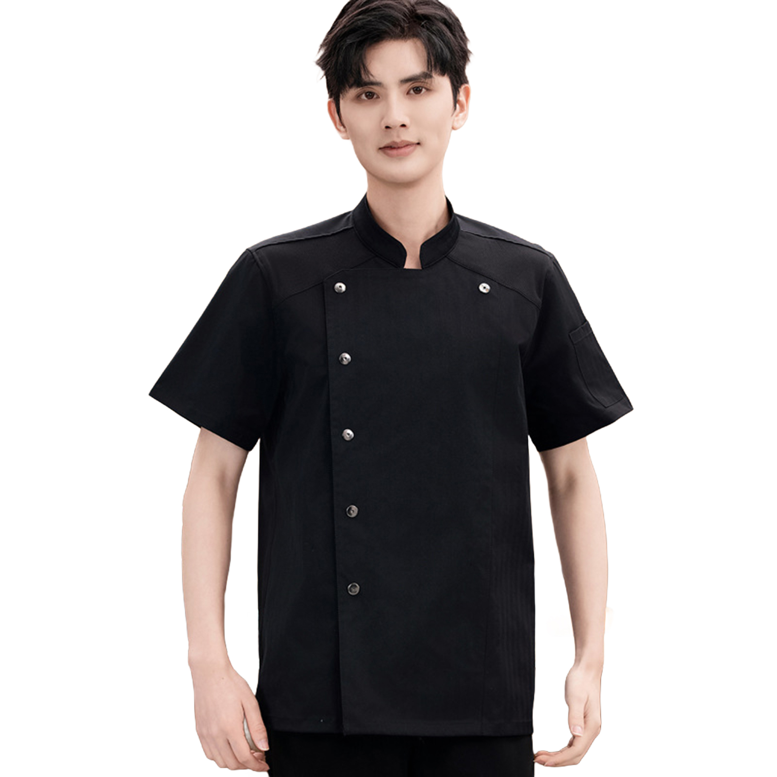 Norman Malthus Washable Chef Attire Chef Attire Breathable Chef Uniform for Men and Women Stand Collar Short Sleeve Design Perfect for Professional Chefs Solid Color Chef Suit ราคา 400 บาท*ส่งฟรี
