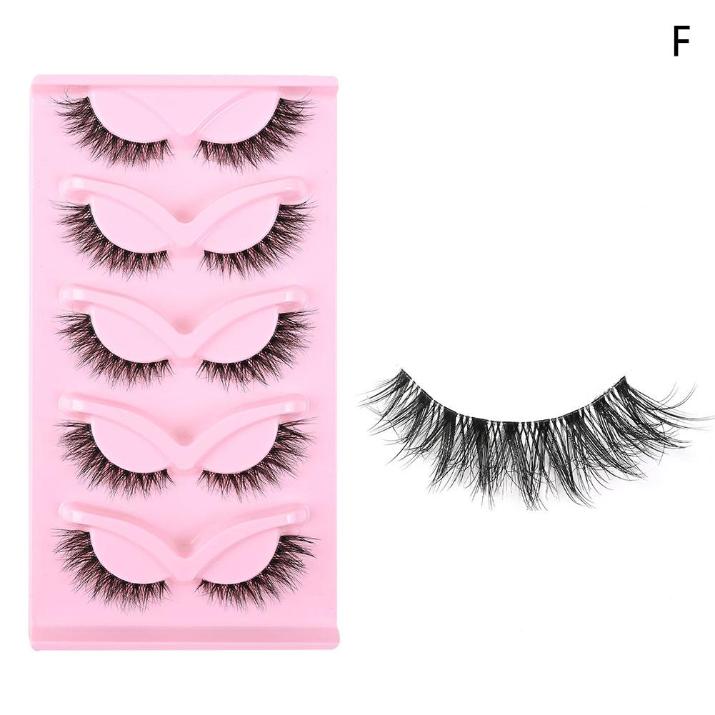 5 Pairs Cat Eye Lashes False Eyelashes Faux Lashes Eye False Curling Look Fox Eyelashes 3D Lashes Sh