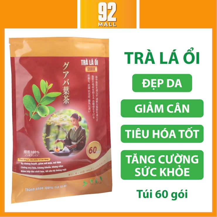 Trà Lá Ổi Detox Đẹp Da Giảm Cân An Toàn Túi 60 Gói Tiết Kiệm