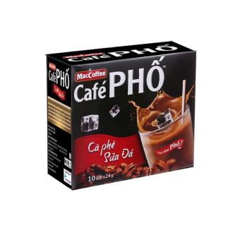 Cafe Phố Cà phê Phố sữa đá/đen đá hộp 10 gói x 24g