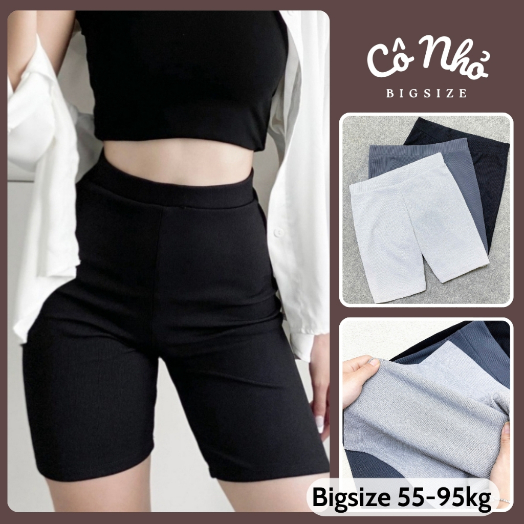  Quần ngố Bigsize nữ dáng ôm vải thun ruby co giãn mềm mát tôn dáng thể thao - Q532 