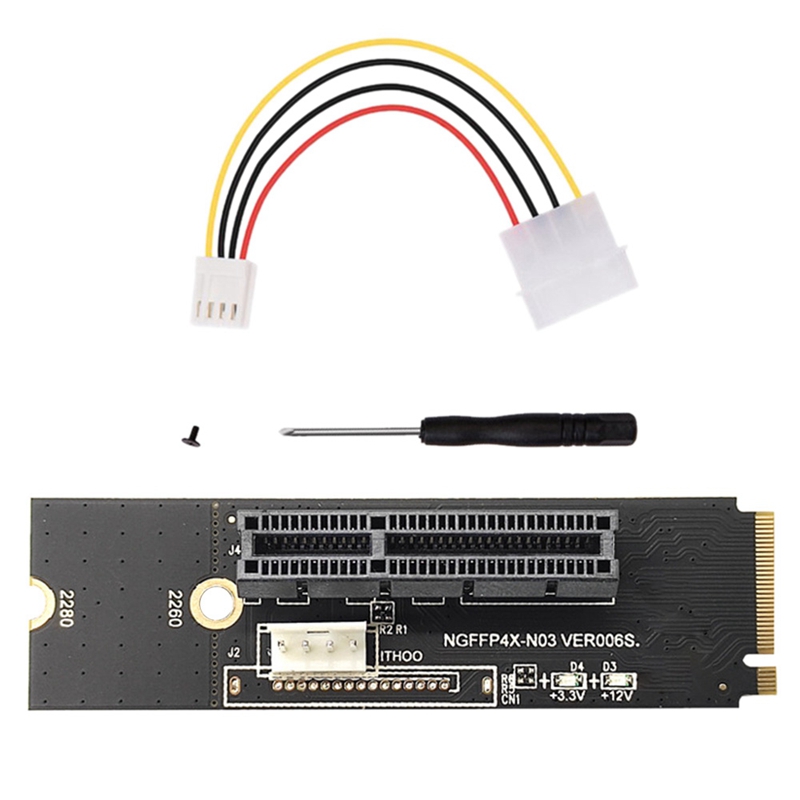 【Latest model】NGFF M2 to PCI-E 4X X1 Slot Riser Card M2 Key M to PCI Express X4 Adapter with LED Indicator for Miner Mining ราคา 102 บาท*ส่งฟรี