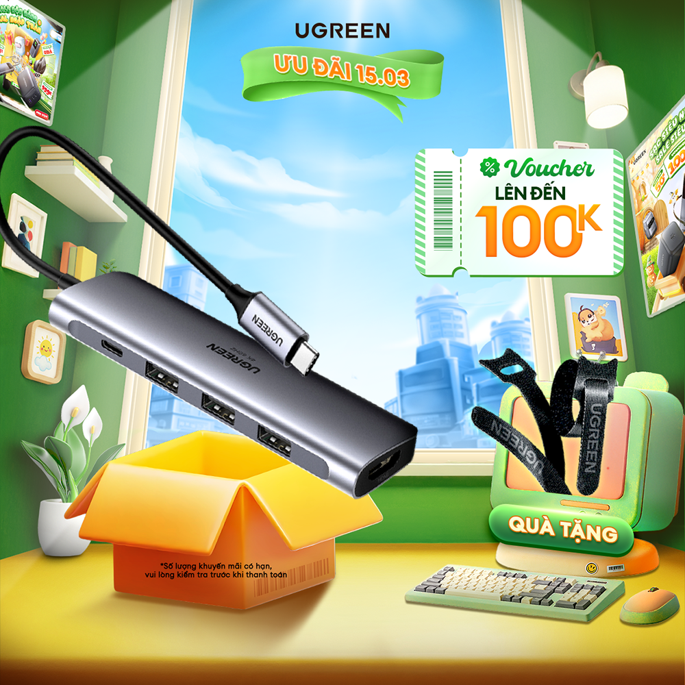 Hub chuyển đổi usb type-c ugreen mở rộng nhiều cổng chức năng | 40873 50538 70411 50209 50771 50210 80129 70495 70410 80132 60559 60718 80548