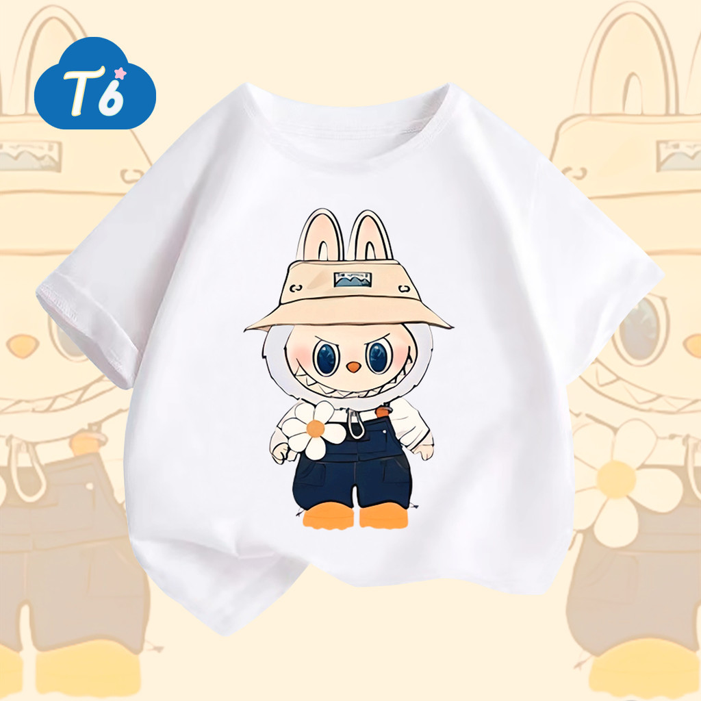 T6🔥New🔥เสื้อยืด cotton แขนสั้น Labubu ผ้าคอตตอน 100% Cotton 6สี 100-142 ราคา 149 บาท*ส่งฟรี
