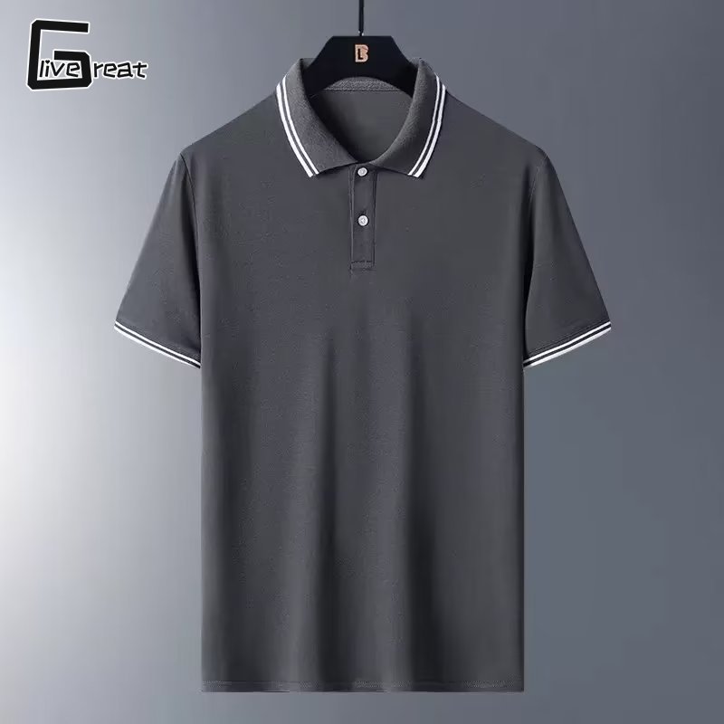 LIVE GREAT Men s Japanese Simple Business Style Polo Shirt Thin solid