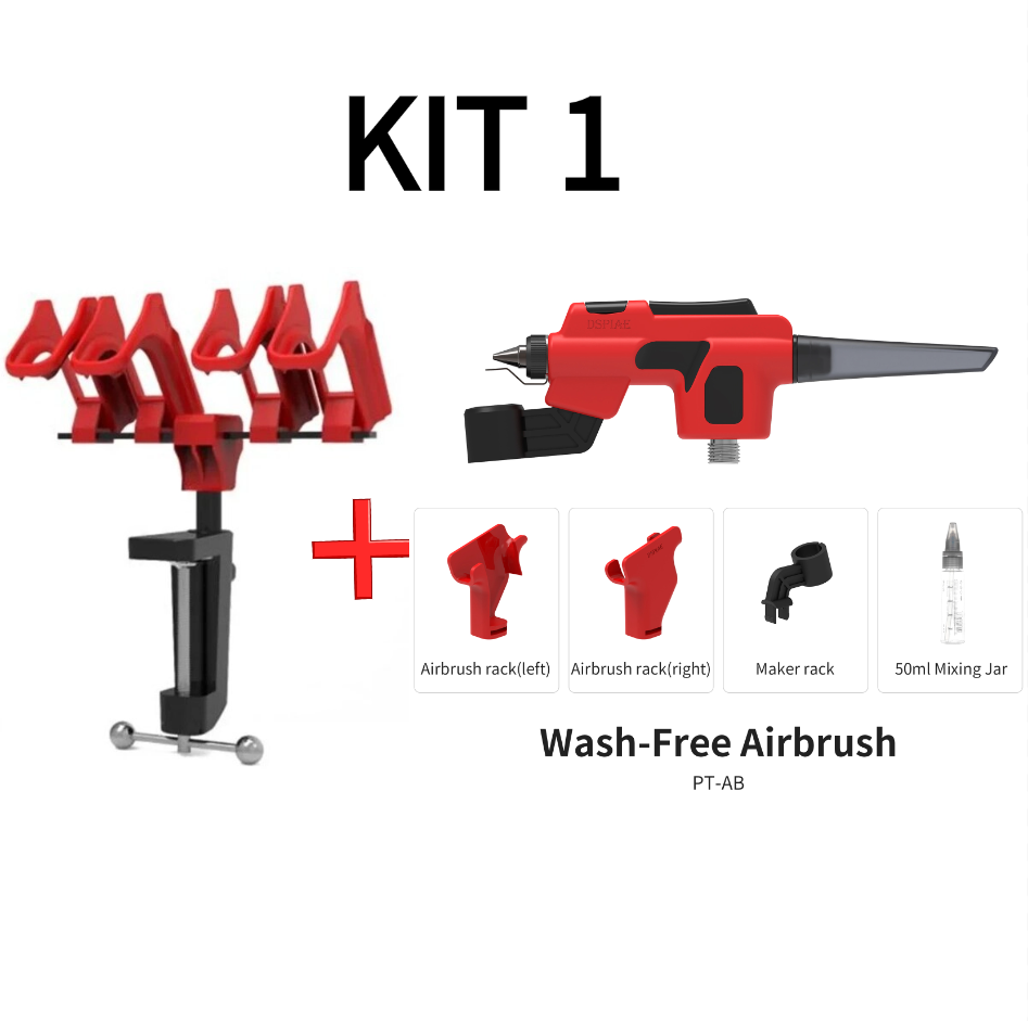 DSPIAE PT-AB Wash-Free Airbrush for Gundam Model Coloring Tool No Clean Spray Pen Dual Use for Markers & Paint Cups Hobby Painting Diversified Usage Easy to Use