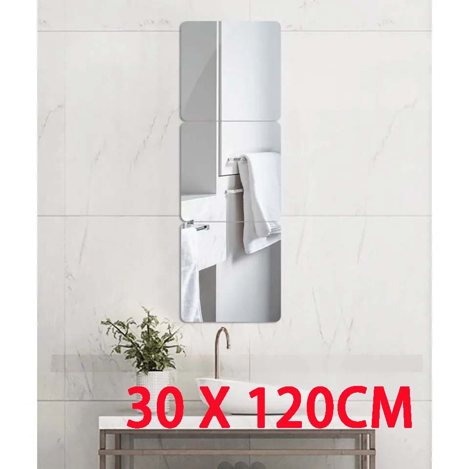 20x80cm 30x120cm 40x160cm Cermin Tempel Bahan Akrilik /Cermin tempel dinding Plastik /stiker Kaca cermin