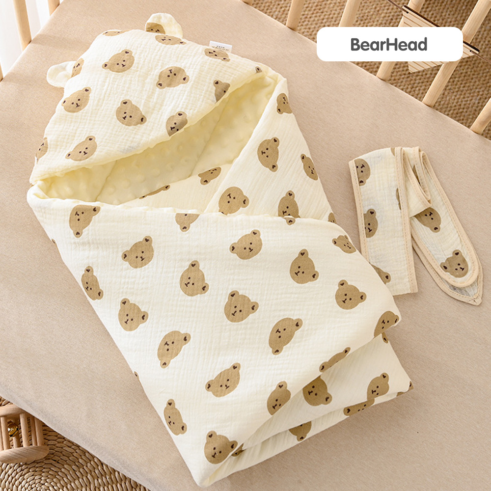 LAKOE Selimut Bedong Bayi Lembut Newborn Cotton Swaddle Lucu 90*90CM