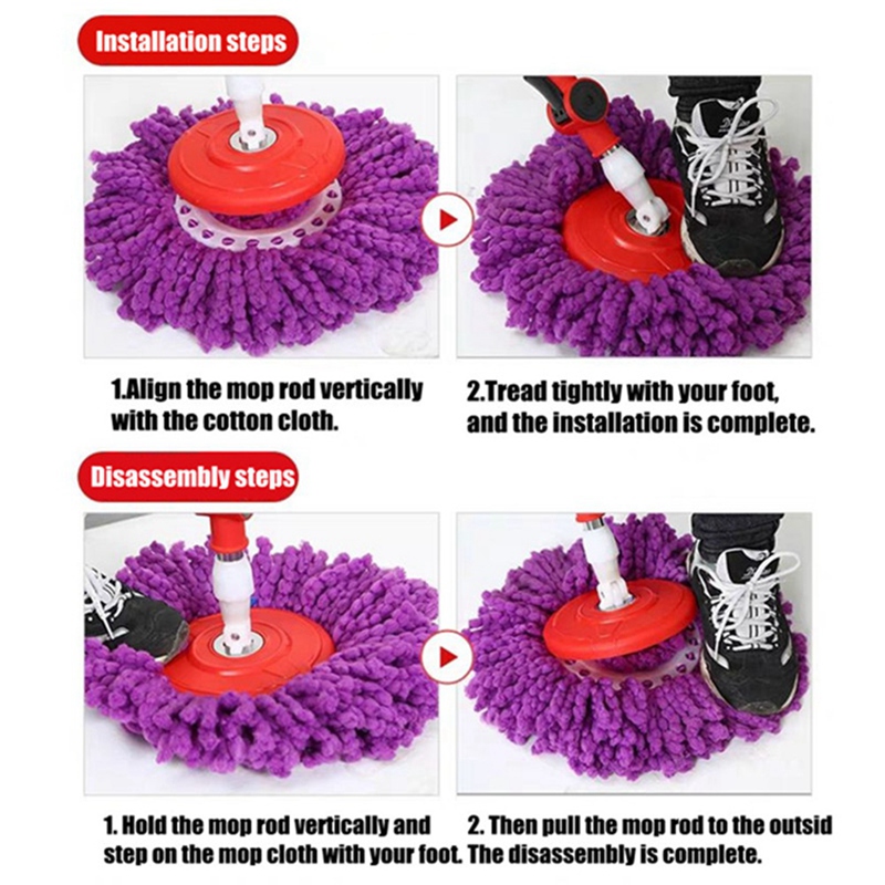 【Latest model】Spin Mop Replacement Parts Floor 360 Degree Rotating Cleaning Mop Cleaning Tool Set