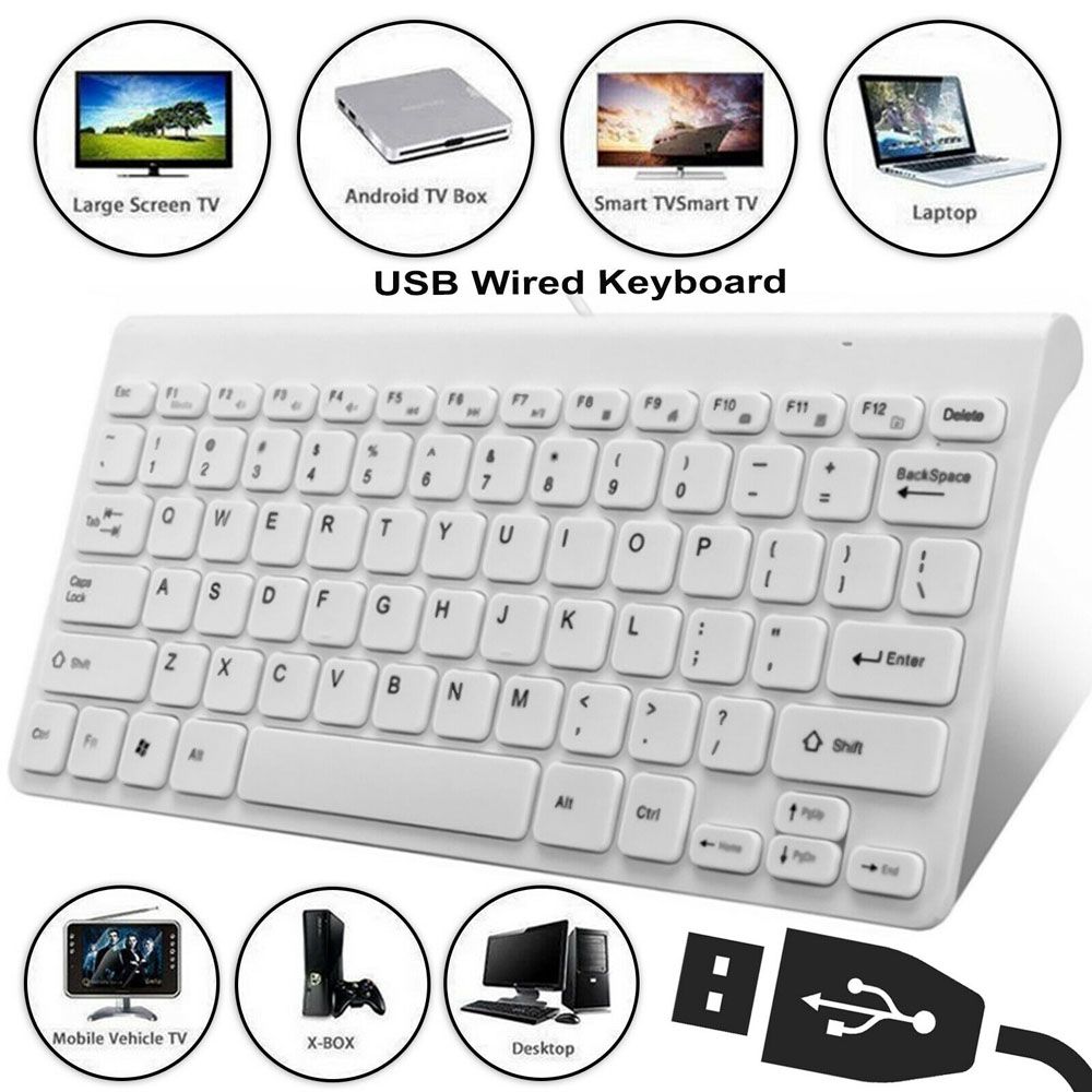 ROEM Cho Máy Tính Để Bàn Mac PC Máy Tính Xách Tay Mỏng Mini Nhỏ gọn Có dây 78 Key Máy tính Thiết Bị Ngoại Vi Mỏng Bàn Phím Bàn phím Phụ Kiện máy tính