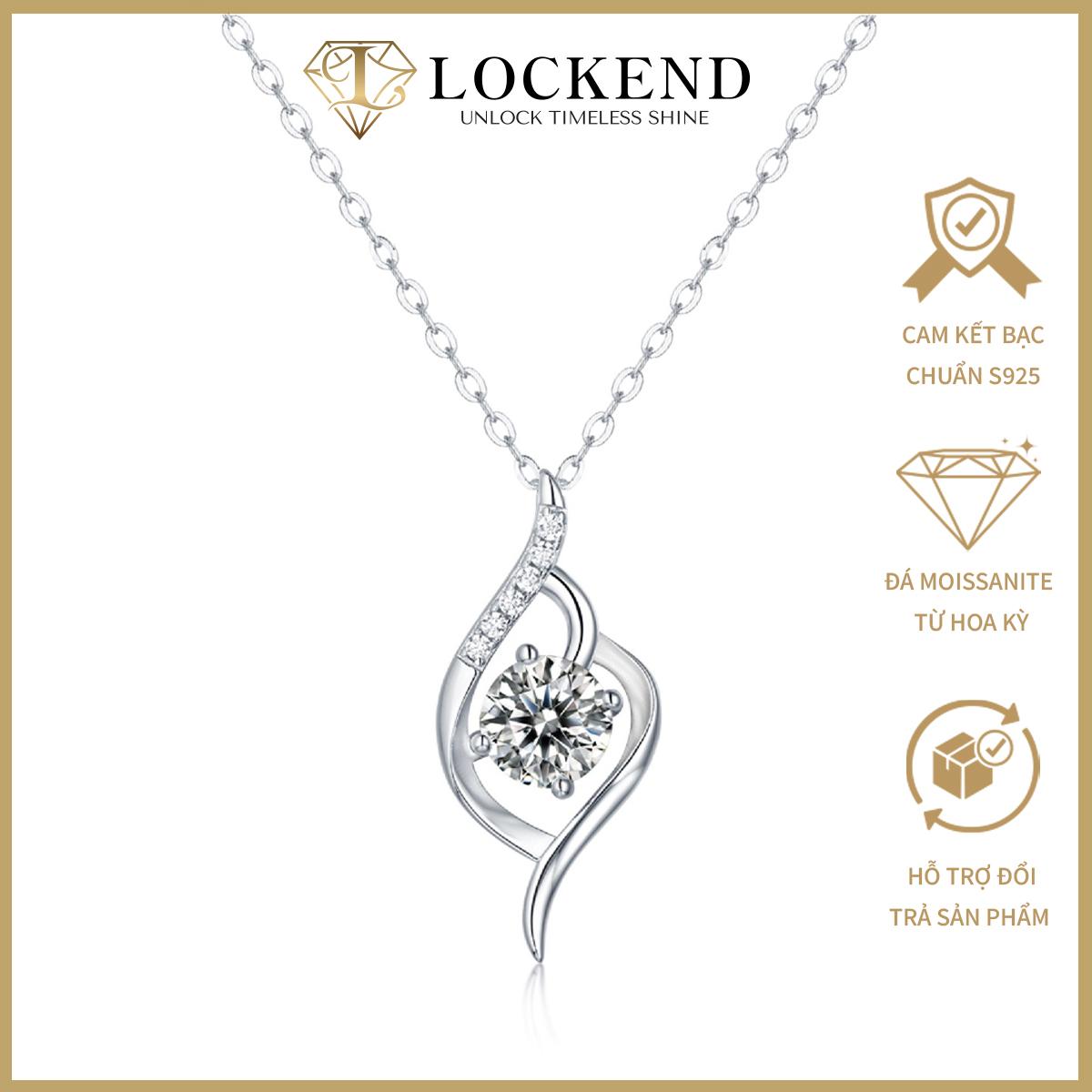 [Lockend] Dây chuyền khuynh tâm bạc 925 đính đá Moissanite 1 carat màu D có chứng chỉ GRA sang trọng thanh lịch nữ tính