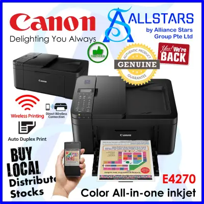 (ALLSTARS : Promo) Canon PIXMA E4270 Compact Wireless All-In-One InkJet Printer + Fax & automatic 2-sided printing for Low-Cost Printing (1st yr on-site+2nd yr carry in by Canon SG) (*Freebies to redeem from Canon SG*)