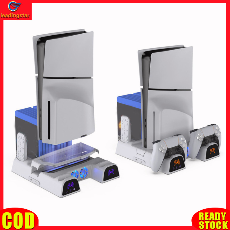 LeadingStar RC Authentic Game Console Cooling Stand With Dual Controller Charger Station Remote Control Groove Game Slots Compatible For PS5 Slim Console ราคา 944 บาท*ส่งฟรี