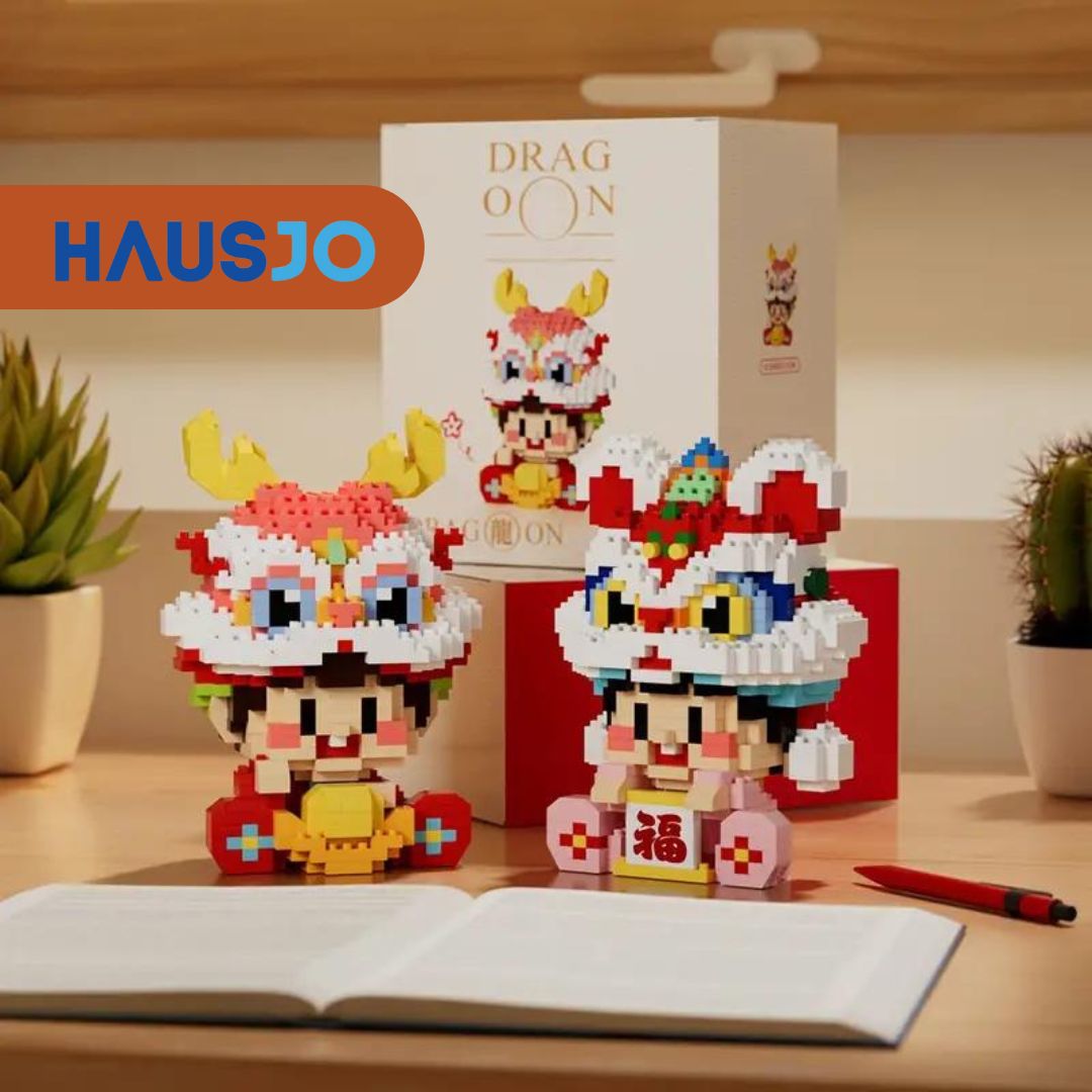 Cute Lucky Barongsai Fortune Lion Dragon Chinese New Year hadiah Mini Bricks Building Brick Toys Toy Haus