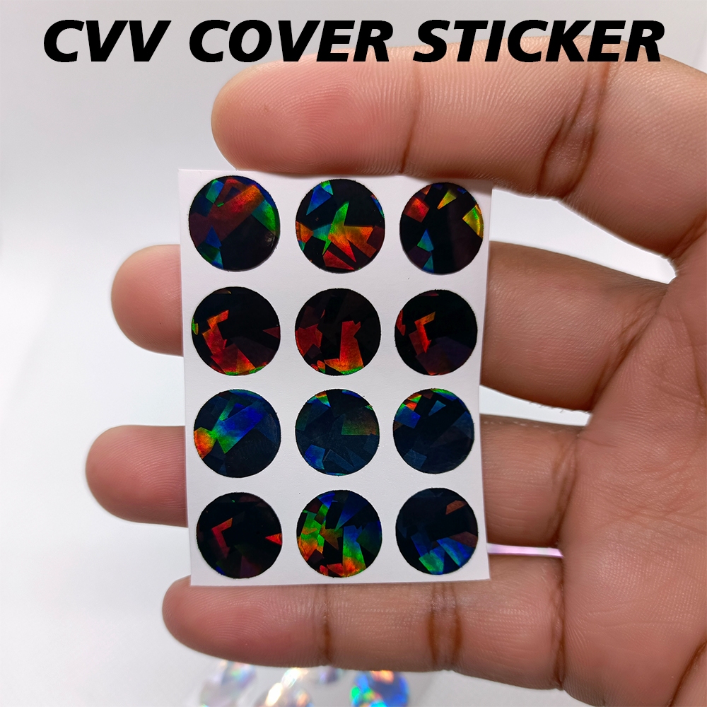 12PCS Credit/Debit Card CVV Cover Holographic broken glass. High Quality Thin Vinyl Sticker