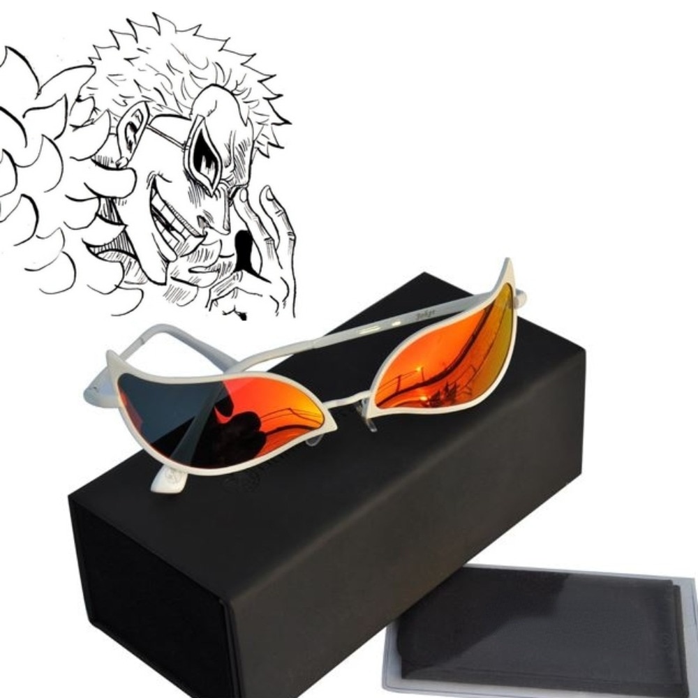 Donquixote Doflamingo Sunglasses For Men Fashion Vintage Trend Funny  Eyewear PVC Metal Glasses Shades Anime Cosplay Props Gift's