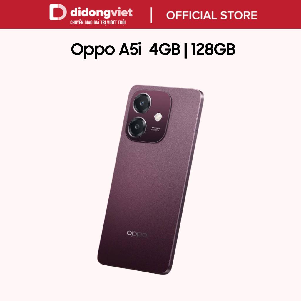 Oppo Điện thoại Oppo A5i 4GB I 128GB Màn hình 6.67'' Tần số quét 90Hz Hàng chính hãng Di Động Việt Giá 3,690,000 Đồng*Miễn phí vận chuyển