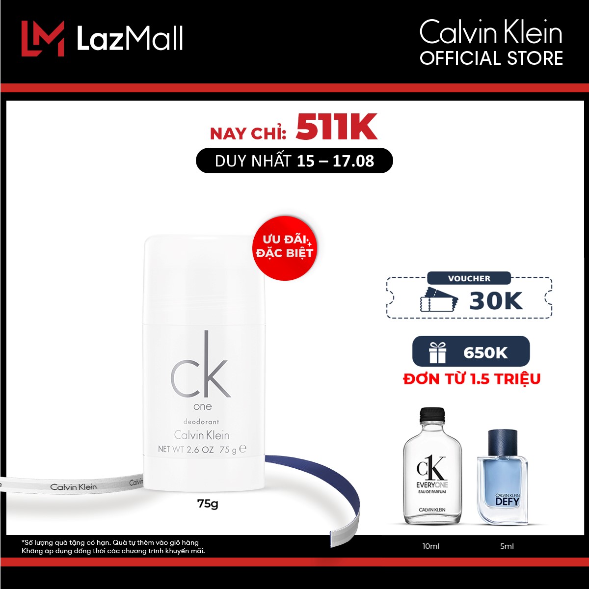 Lăn Khử Mùi Nam Nữ Calvin Klein CK One Deodorant 75g