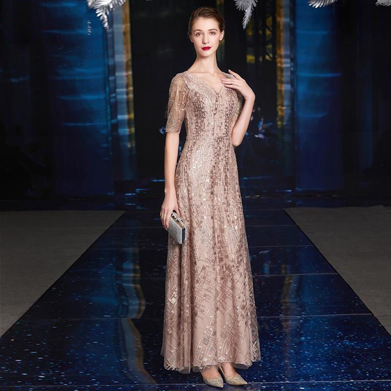 2023 đám cưới của mẹ ăn mặc trẻ trung và thời trang cao cấp hạnh phúc Mẹ Chồng tiệc cưới quý phái Mùa Xuân/Mùa Hè ren Đầm dài