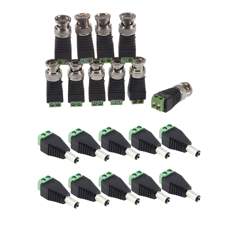 >> BÁO GIÁ 10 JACK BNC VẶN ỐC DÙNG LẮP CAMERA | Shopee Lazada Sendo Tiki mới nhất 266 10 Pcs 2.1X5.5mm Male Jack DC Power Adapter for CCTV Camera & 10 Pack BNC Male CCTV Coaxial Camera Adapter / Video Balun Connector