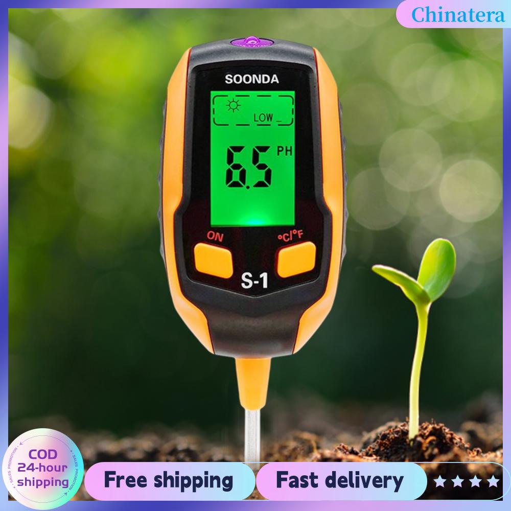 [Chinatera Flagship Store]เครื่องทดสอบความชื้น PH 4-in-1 -in-in-1 เครื่องตรวจจับความชื้นในการวิเคราะห์ดิน ราคา 323 บาท*ส่งฟรี