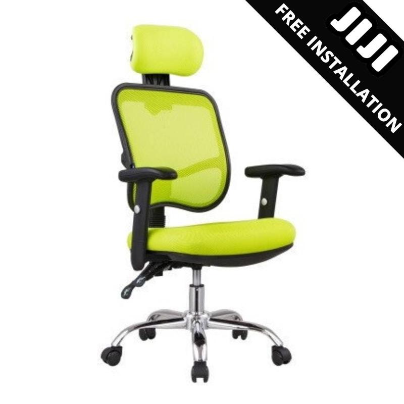 JIJI Office Executive Chair Ver 1 Adjustable ArmRest (Free Installation) - Home Office Chair/ Office chairs /Study chair/Gaming chair/Ergonomic/ Free 12 Months Warranty (SG) Singapore
