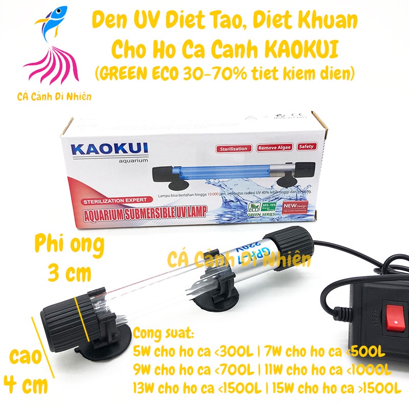 Đèn uv diệt tảo diệt khuẩn kaokui kk-uv 5w,7w,9w,11w,13w,15w,20w cho hồ cá cảnh