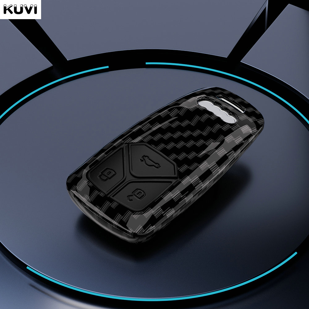 【Special Promotion】 ABS Carbon Fiber Car Key Case Cover For Audi A4 B9 A5 A6 8S 8W Q5 Q7 4M S4 S5 S7 TT TTS TFSI RS Protector Fob Accessories