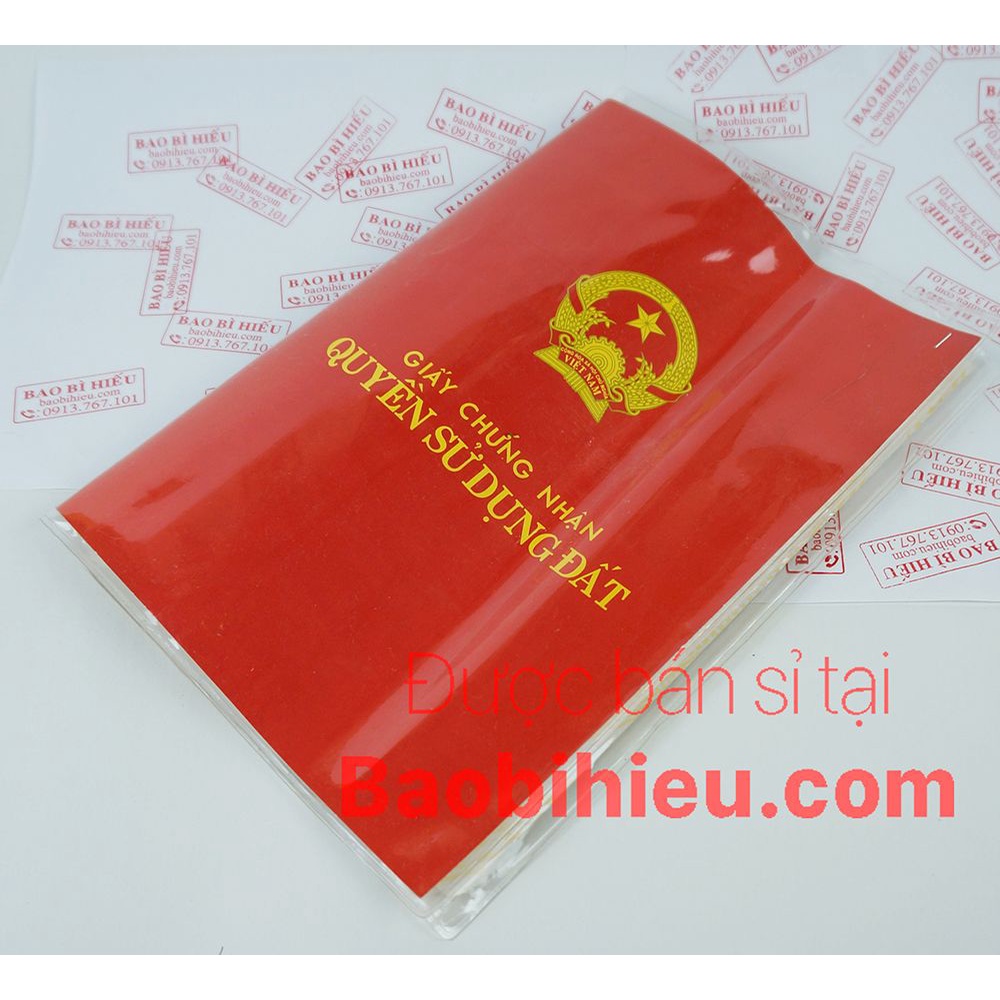 Combo 10 túi đựng sổ hồng, sổ đỏ bằng nhựa dẻo trong PVC Bao bì Hiếu B7227